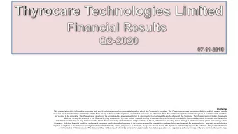 Disclaimer This presentation is for information purposes only and it contains general background