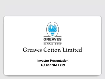 Investor Presentation  Q3 and 9M FY19  Disclaimer    Statements in this presentation,