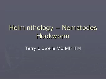 Helminthology    Nematodes  Nematodes  Helminthology  Hookworm  Hookworm  Terry L Dwelle
