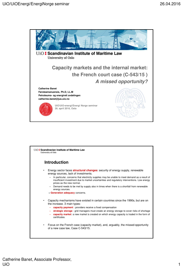 capacity markets and the internal market the french court