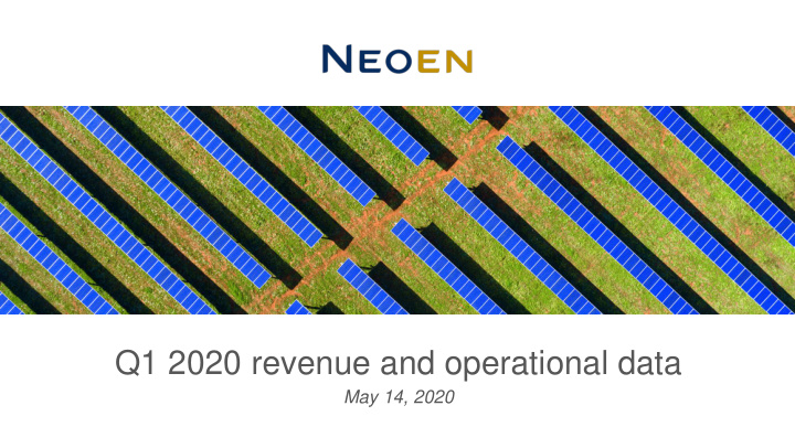 q1 2020 revenue and operational data