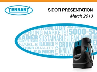 SIDOTI PRESENTATION  March 2013  1  Safe Harbor Statement This presentation contains certain