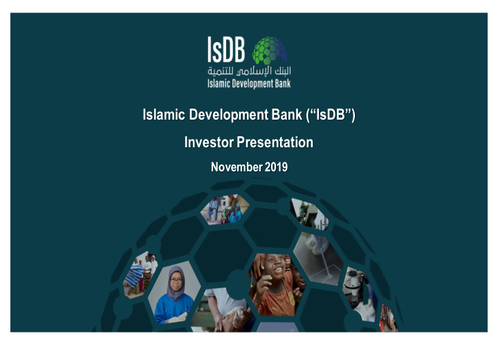 islamic development bank isdb investor presentation