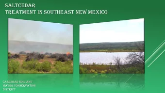 SALTCEDAR  TREATMENT IN SOUTHEAST NEW MEXICO  Carlsbad Soil and  water Conservation  District  SALT