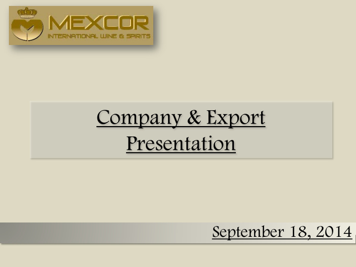 company export presentation