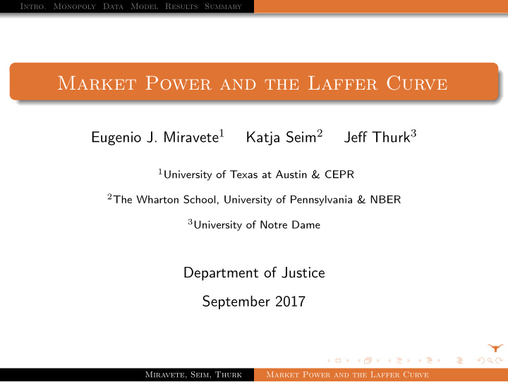 market power and the laffer curve