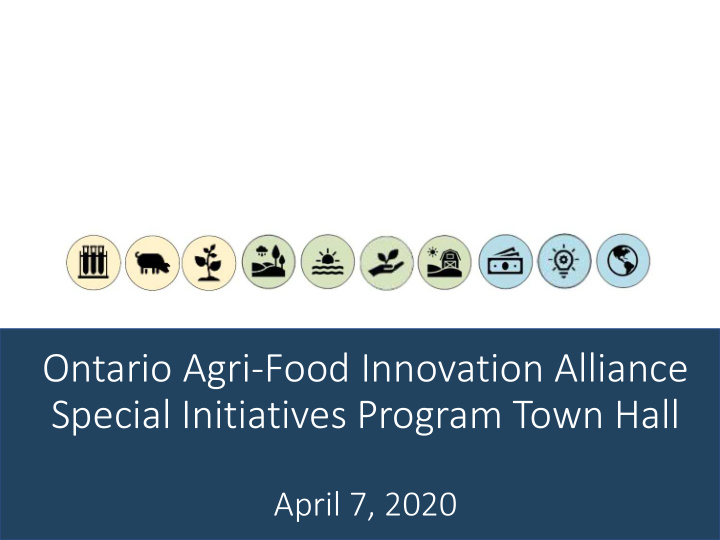 ontario agri food innovation alliance special initiatives