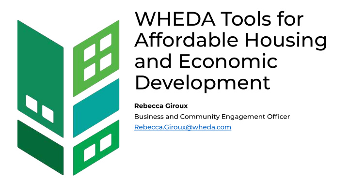 wheda tools for affordable housing and economic