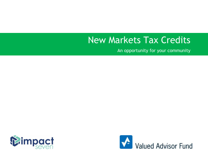 new markets tax credits