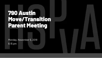 Move/Transition  Move/Transition  Parent  Parent Meeting  Meeting  Monday, November 5, 2018  6:15