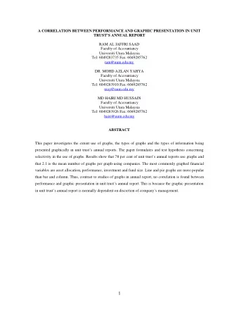 1  1.0 Introduction  Annual report has been recognized as useful mechanism in providing and