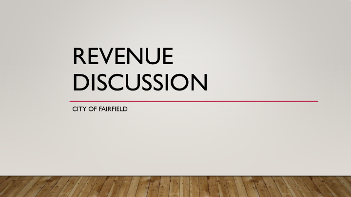 revenue discussion