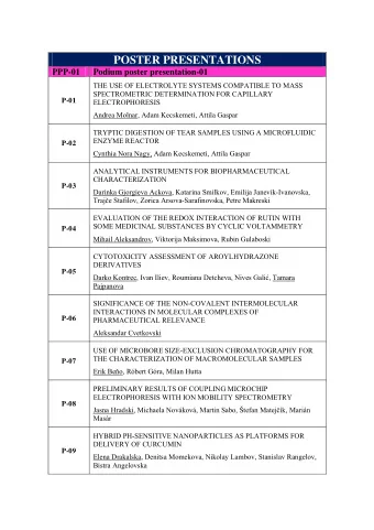 POSTER PRESENTATIONS  PPP-01  Podium poster presentation-01  THE USE OF ELECTROLYTE SYSTEMS