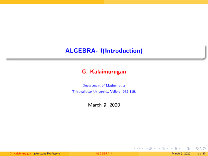 algebra i introduction