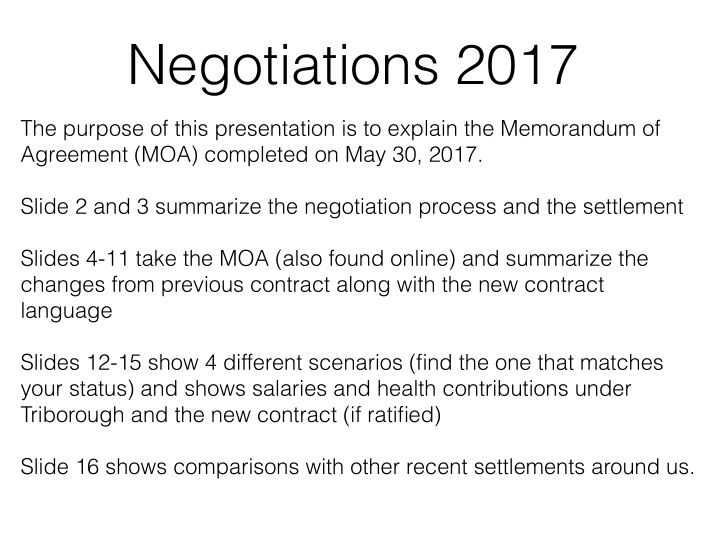 negotiations 2017
