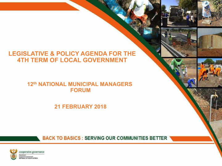 legislative policy agenda for the 4th term of local