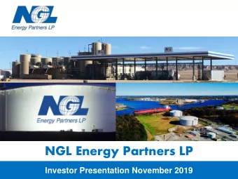 NGL Energy Partners LP  Investor Presentation November 2019  Company Information  NGL Energy