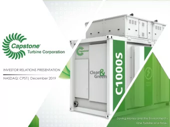 One Turbine at a Time .  Safe Harbor  This presentation contains forward-looking statements