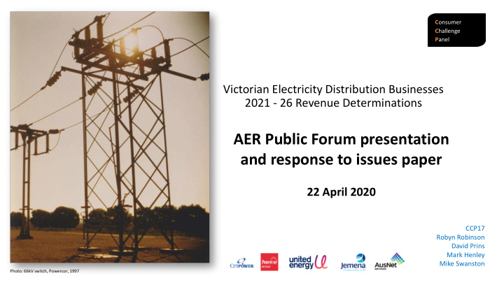 aer public forum presentation and response to issues paper