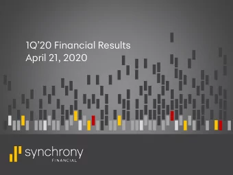 1Q20 Financial Results  April 21, 2020  Disclaimers  Cautionary Statement Regarding