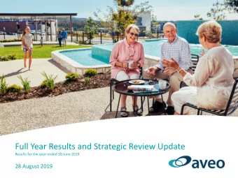 Full Year Results and Strategic Review Update  Results for the year ended 30 June 2019  28 August