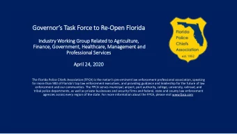 Go  Gover  ernors T  s Task  sk F  Force t  e to Re-Open F  pen Florida  da  Indus  dustry
