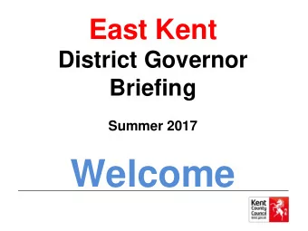 Welcome  Agenda  Welcome  Lorraine Monkhouse  Area Governance Officer, East Kent  2  Health &amp;