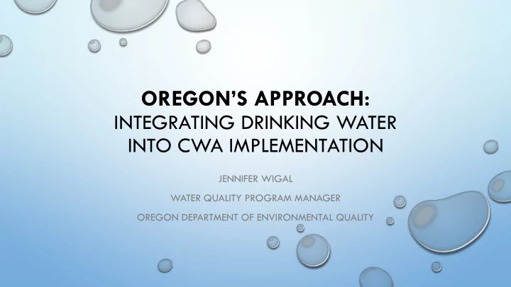 oregon s approach