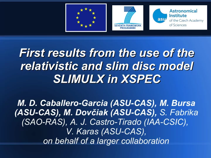first results from the use of the first results from the