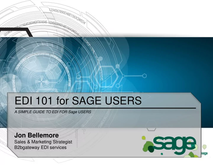 edi 101 for sage users
