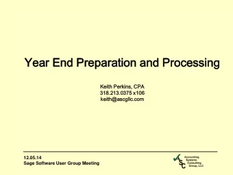 Year  ar End  d Preparation  paration and  d Processing  cessing  Keith  th Perkins  ns, CPA