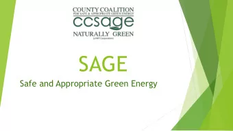 SAGE  Safe and Appropriate Green Energy  Ontario Long Term energy Plan (LTEP) 2017  5 year