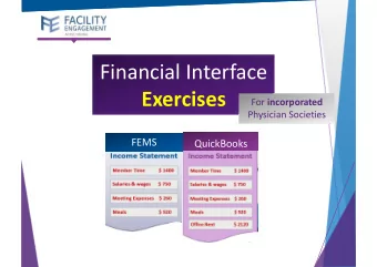 Financial Interface  Exercises For incorporated  Physician Societies  FEMS  QuickBooks  Financial