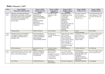 Date: February 2, 2017 Room 1 (10024) Room 2 (10025) Room 3 (10026) Room 4 (10027) Room 5 (10028)
