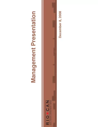 Management Presentation  December 8, 2008  ,  Forward Looking Statements  g  Certain information