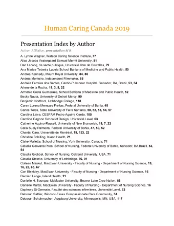 Debra Sheets, School of Nursing, University of Victoria,  38, 39, 47, 48 Debrah Beukes, Island