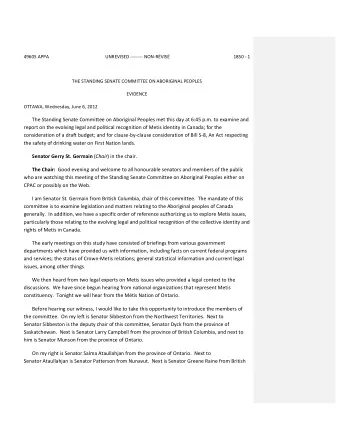 The Standing Senate Committee on Aboriginal Peoples met this day at 6:45 p.m. to examine and report