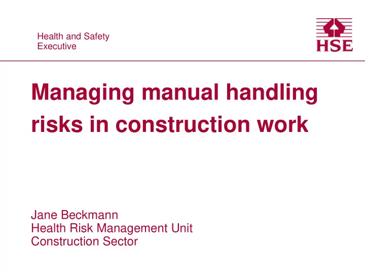 managing manual handling