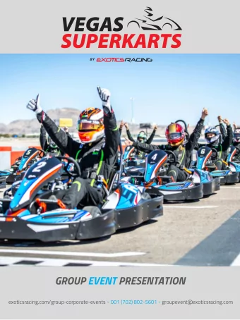 GROUP EVENT PRESENTATION  exoticsracing.com/group-corporate-events  - 001 (702) 802-5601 -