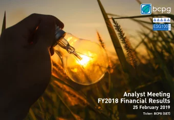 FY2018 Financial Results  25 February 2019  Ticker: BCPG (SET)  Disclaimer  The information
