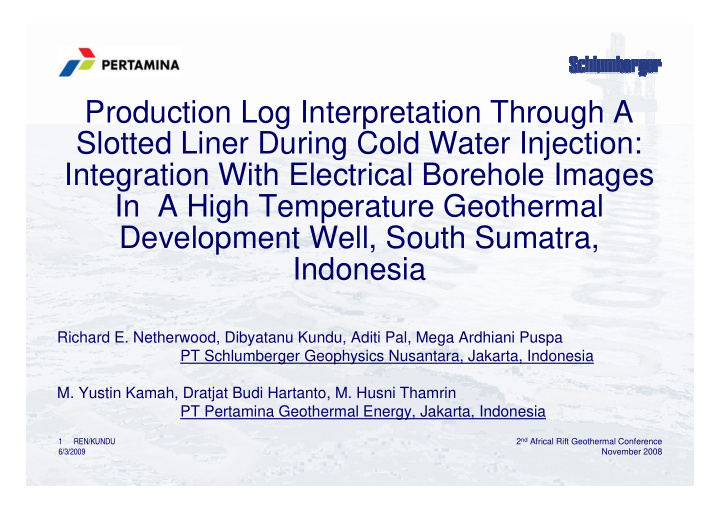 production log interpretation through a slotted liner