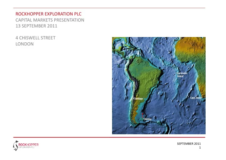 rockhopper exploration plc capital markets presentation