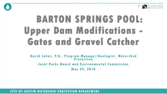 BART  BA  RTON SP  SPRI  RING  NGS P  POOL  OOL:  Upper Da  Dam M  Modi  difi  fica  cati  tion