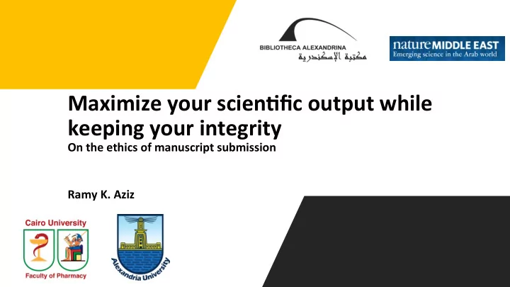 maximize your scien0fic output while keeping your