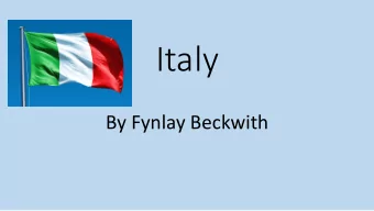 Italy  By Fynlay Beckwith  This is a map of Italy  that I traced from an  encyclopedia.  I chose to