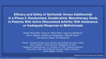 Efficacy and Safety of Sarilumab Versus Adalimumab  in a Phase 3, Randomized, Double-blind,