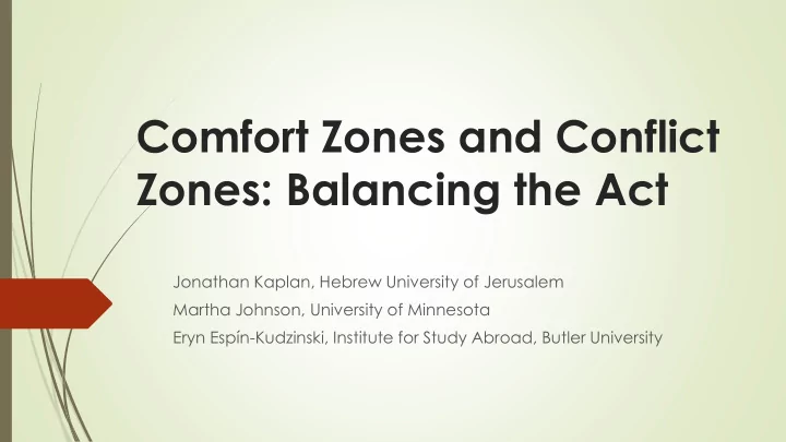zones balancing the act