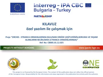 KILAVUZ zel yazlm ile almak iin Proje ORCHIS - STRANCA ORMANLARINDA BULUNAN