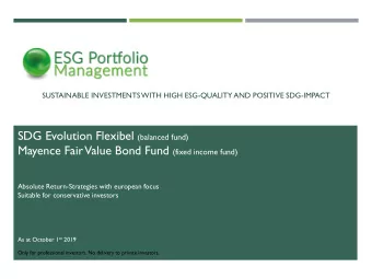 Mayence Fair Value Bond Fund (fixed income fund)  Absolute Return-Strategies with european focus