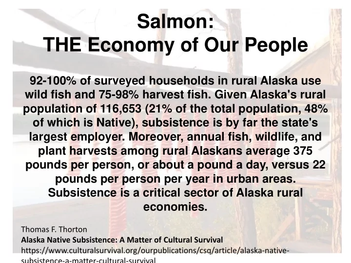 salmon the economy of our people
